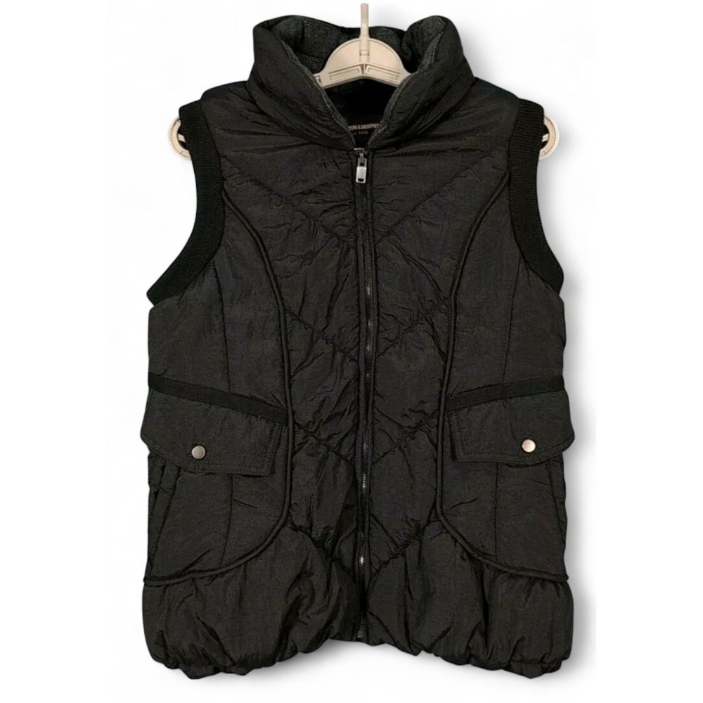 Johnston & Murphy Packable Quilted Vest Mens Medium Black Gorp Outdoor Cabincore